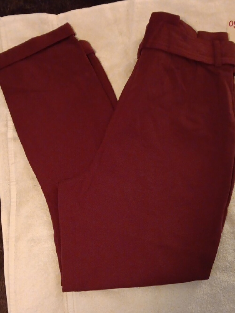 SO Women's Tie-Waist Trousers in Wine - Picture 6 of 6